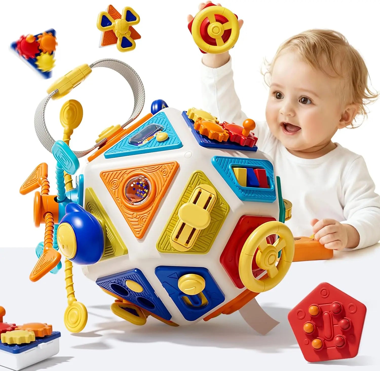 Busy Board para Bebés, Juguetes Sensoriales Montessori