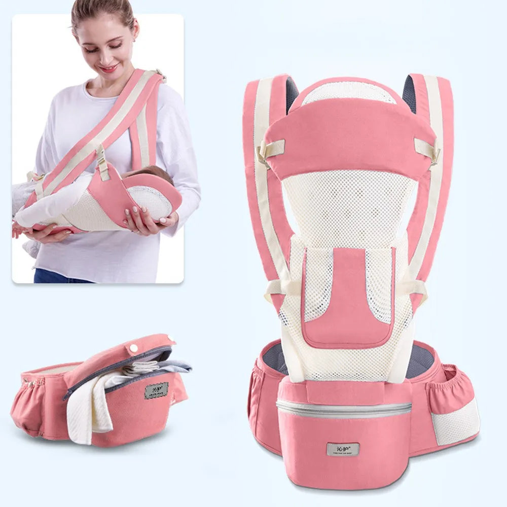 Mochila Portabebés Ergonómica 3 en 1 con Asiento de Cadera y Soporte Lumbar – Modelo Kangaroo 2026