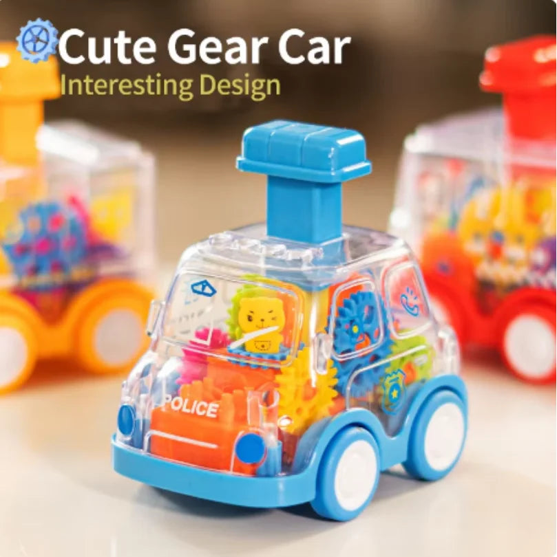 Coche de Juguete con Engranajes Visibles y Sistema de Inercia