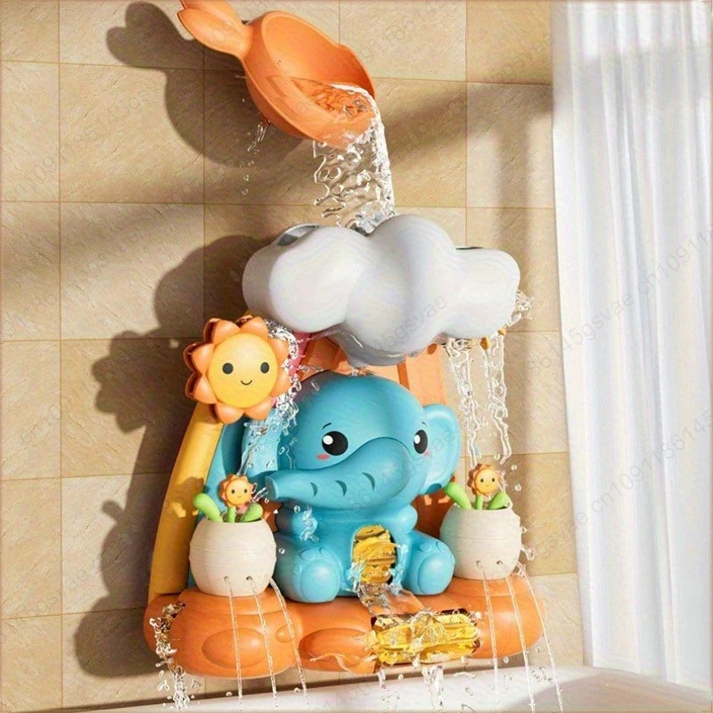 Juguete de Baño para Bebés: Elefante con Rueda de Agua y Ventosas Giratorias