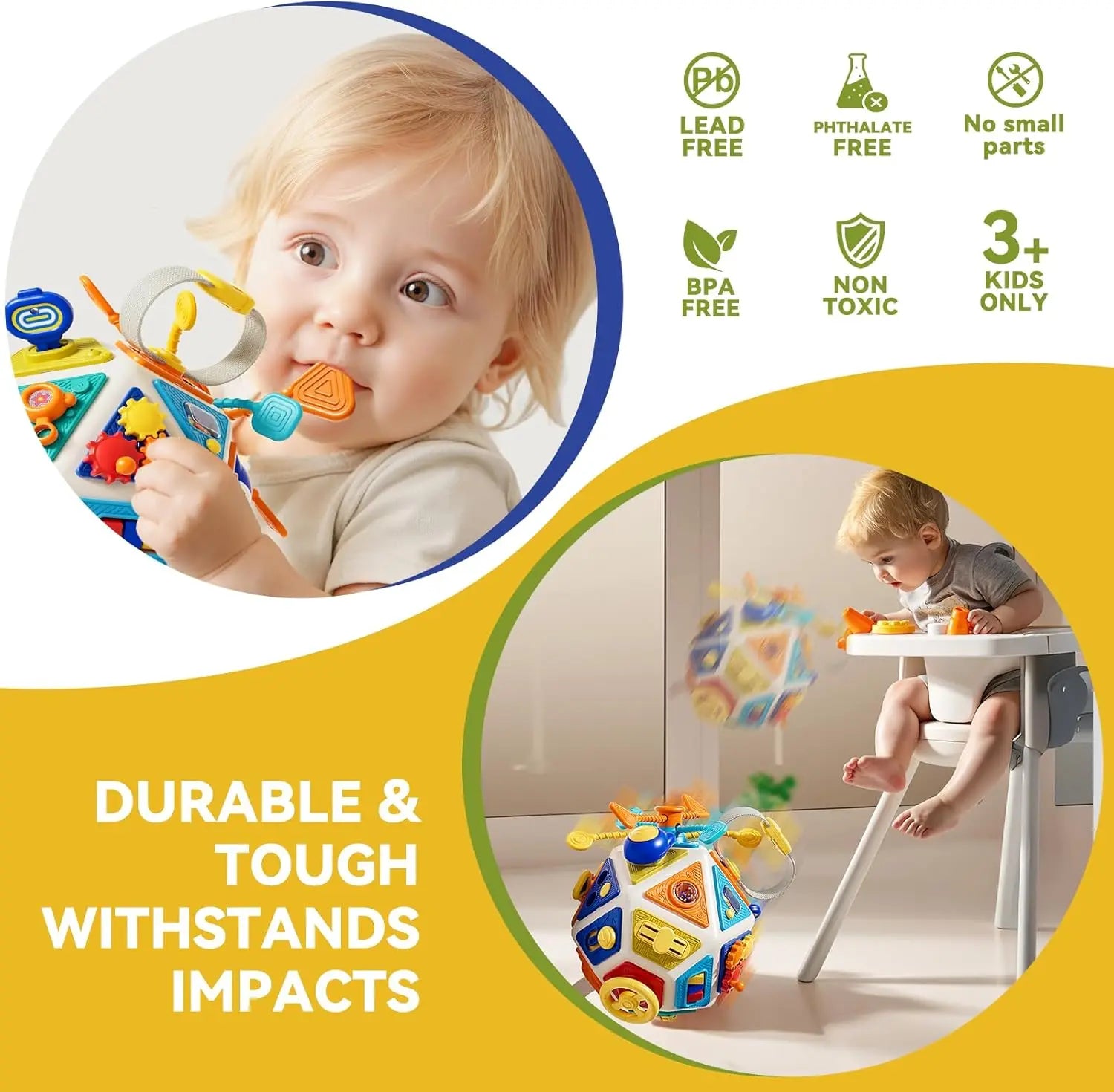 Busy Board para Bebés, Juguetes Sensoriales Montessori