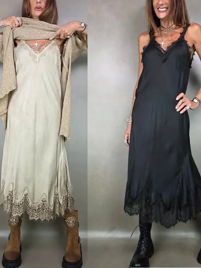 Vestido Largo Estilo Boho con Encaje: Suave, Ligero y Romántico NovaTrend