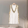 Vestido Mini de Lentejuelas con Escote en V: Elegancia y Brillo