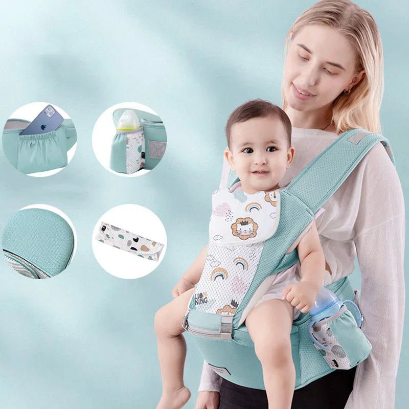 Mochila Portabebés Ergonómica 3 en 1 con Asiento de Cadera y Soporte Lumbar – Modelo Kangaroo 2026