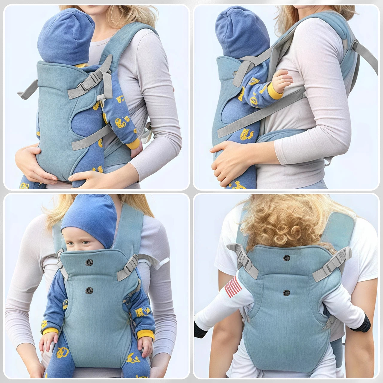 Portabebés Ergonómico Transpirable Multi-posición: Mochila Canguro Confort NovaTrend
