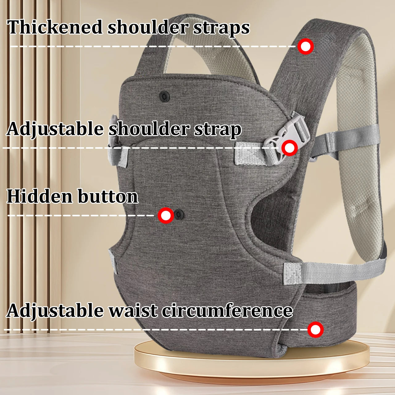 Portabebés Ergonómico Transpirable Multi-posición: Mochila Canguro Confort NovaTrend