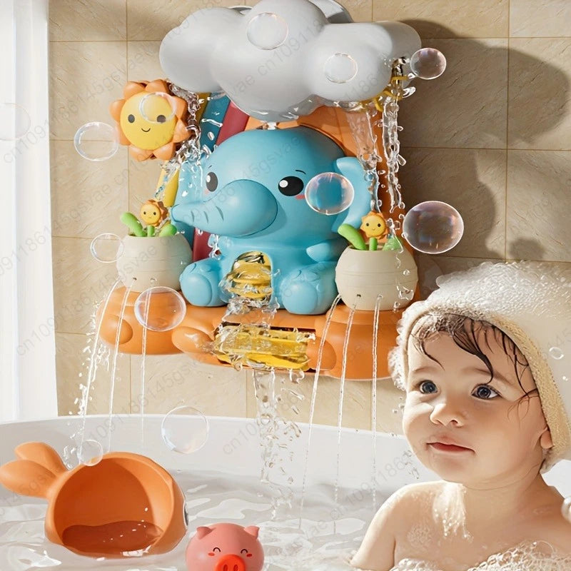 Juguete de Baño para Bebés: Elefante con Rueda de Agua y Ventosas Giratorias