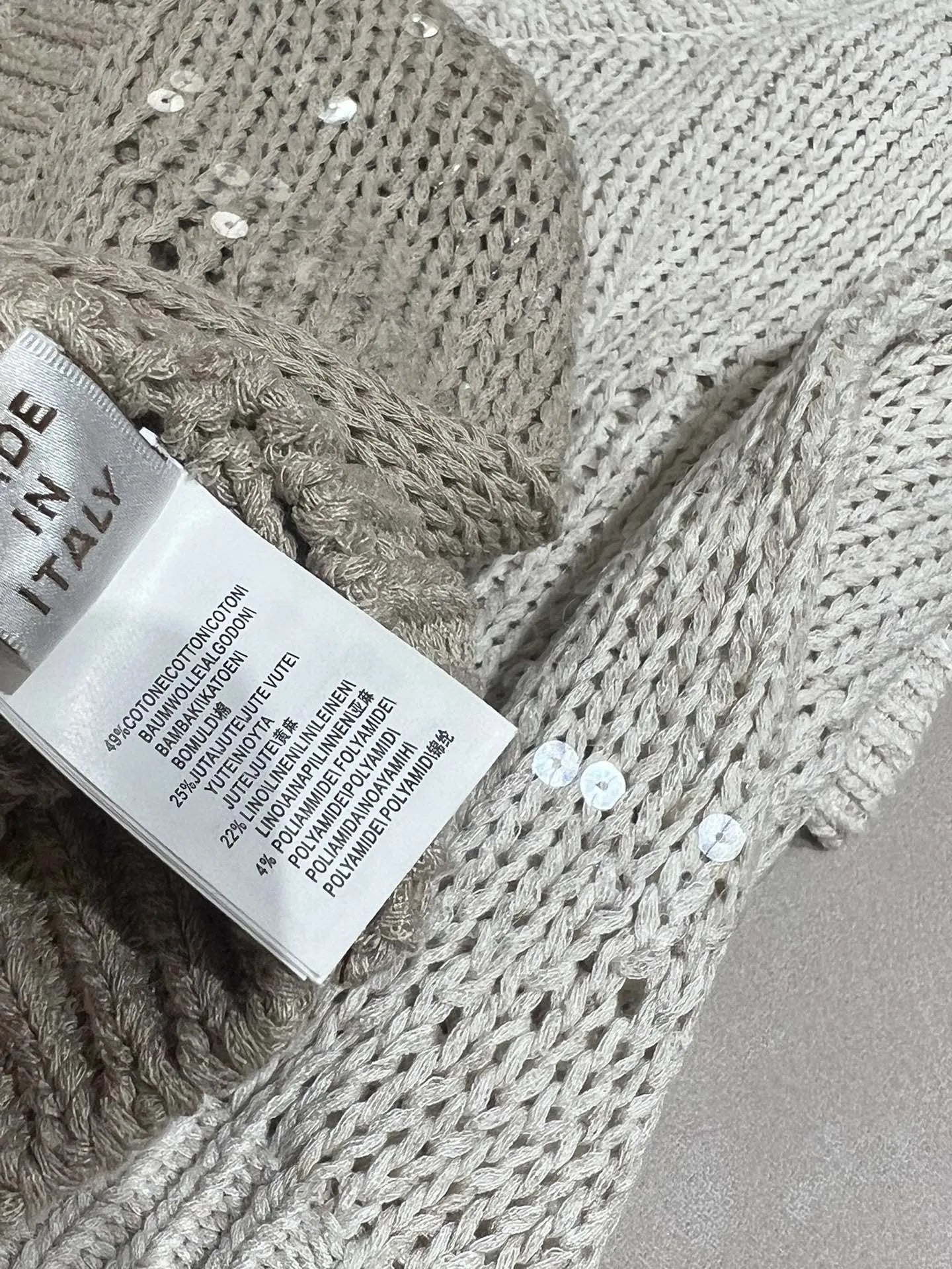 Top de Algodón y Lino con Lentejuela