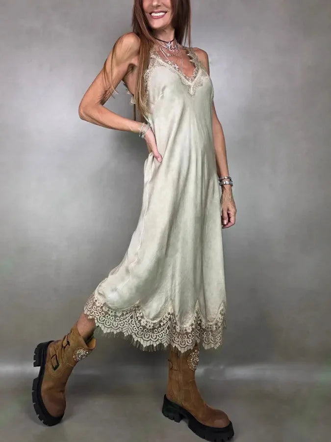 Vestido Largo Estilo Boho con Encaje: Suave, Ligero y Romántico NovaTrend