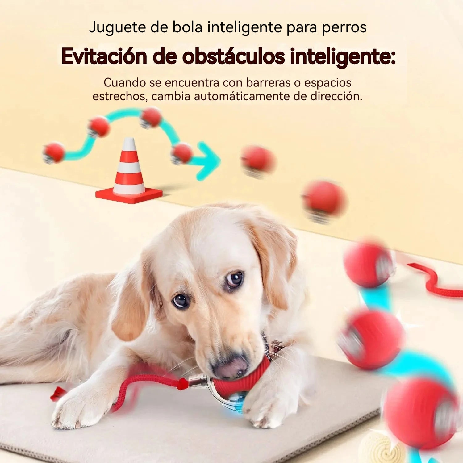 Pelota Inteligente para Perros: Juguete Interactivo con Rodamiento Automático y Recarga USB