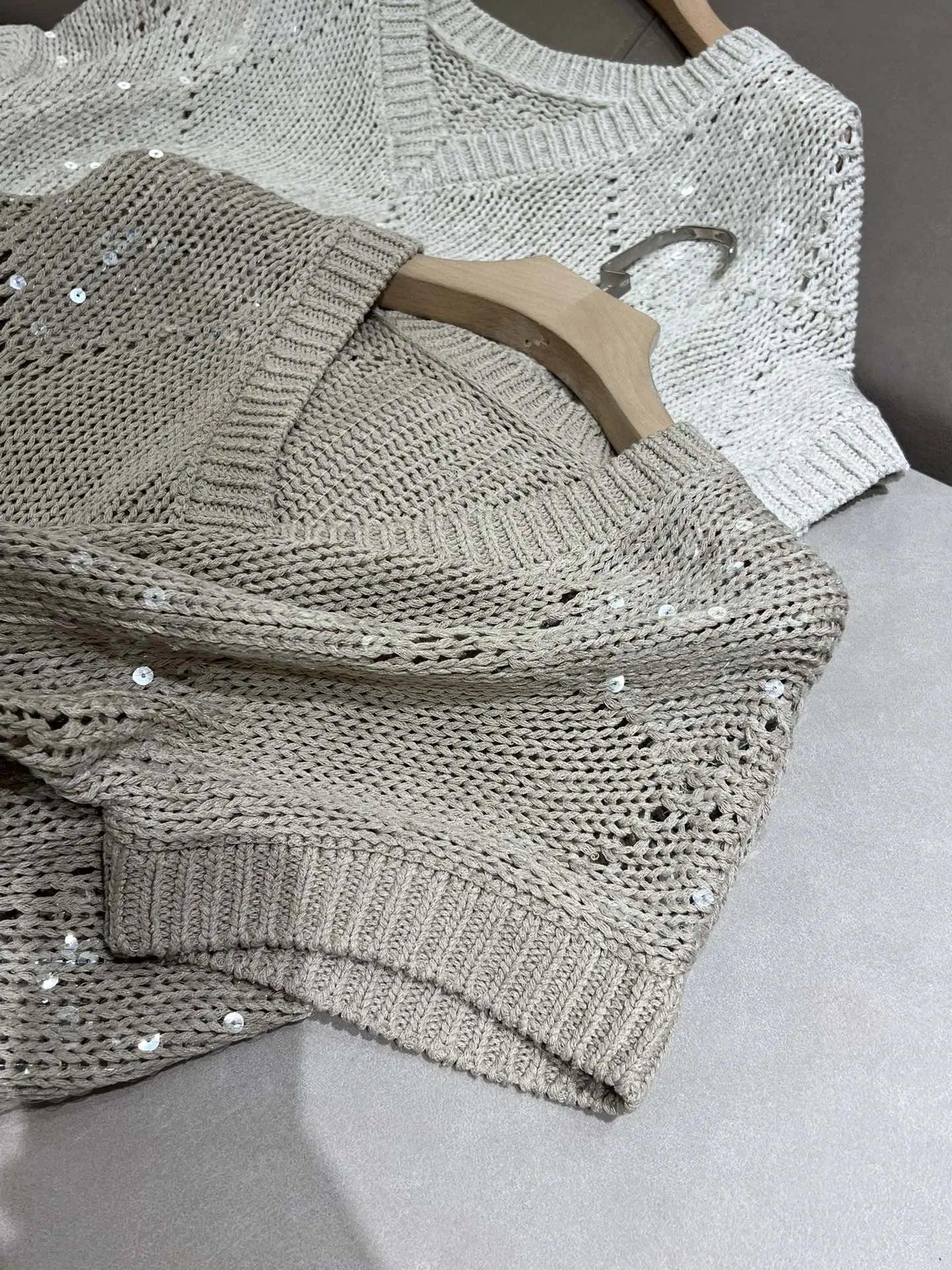 Top de Algodón y Lino con Lentejuela